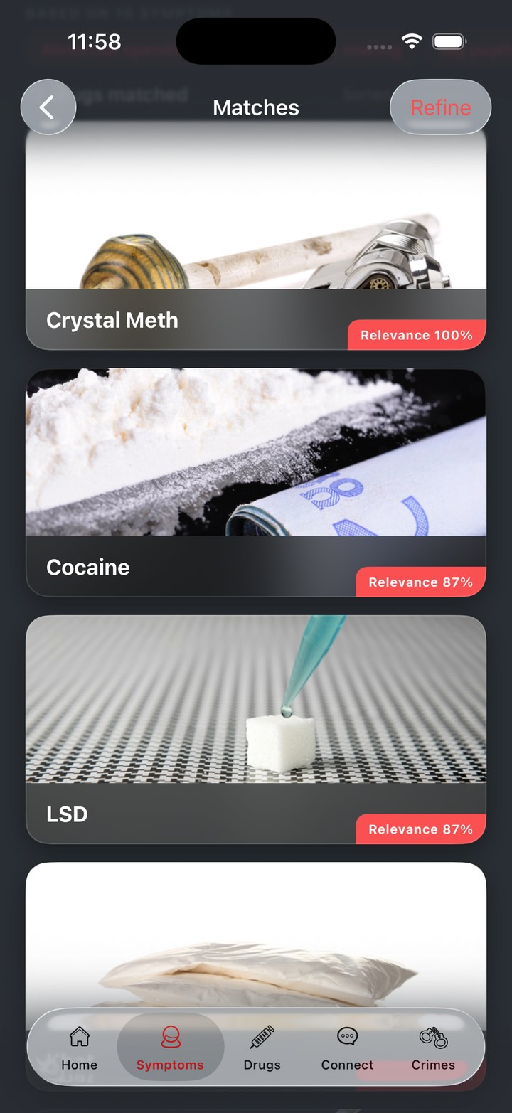 DrugSign symptom results